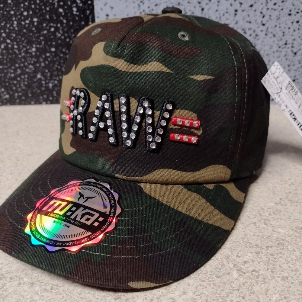 RAW Cameo fitted Rhinestone hat.